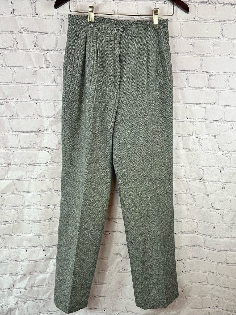 vtg Pendleton Gray Pleated wool Dress Pants womens 10 trousers office minimalist